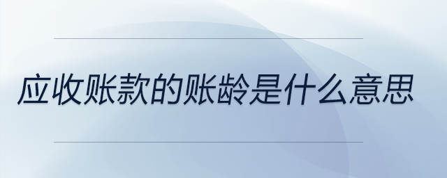 應收賬款的賬齡是什么意思