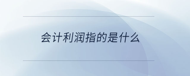 會(huì)計(jì)利潤指的是什么