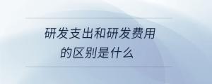 研發支出和研發費用的區別是什么