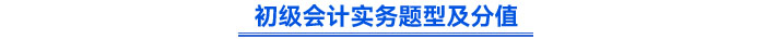 初級會計實務題型及分值