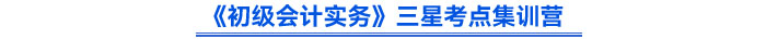 《初級會計實務》三星考點集訓營