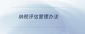 納稅評估管理辦法