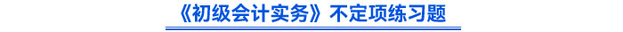 《初級會計實務(wù)》不定項專項練習(xí)