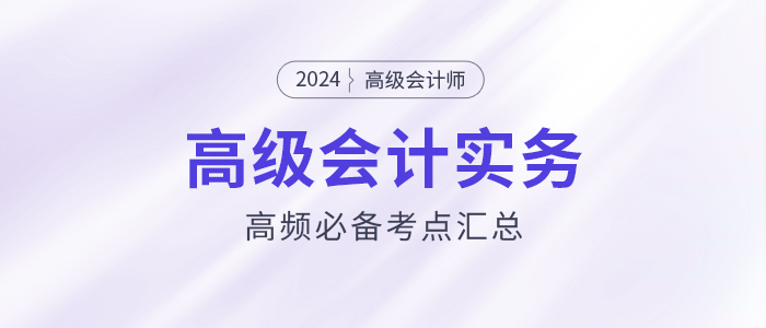 2024年高級會計師《高級會計實務(wù)》高頻必備考點匯總