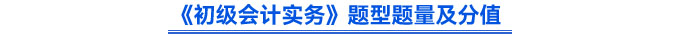 《初級會計實(shí)務(wù)》題型題量及分值