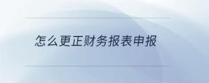 怎么更正財務報表申報