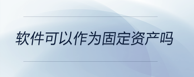 軟件可以作為固定資產(chǎn)嗎