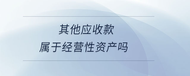 其他應收款屬于經營性資產嗎