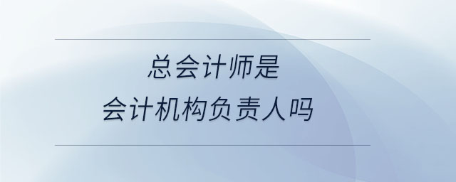 總會計師是會計機構負責人嗎