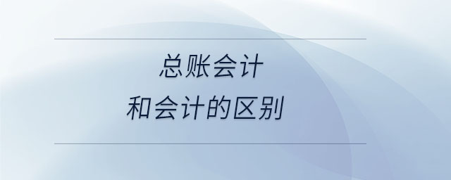 總賬會計和會計的區別