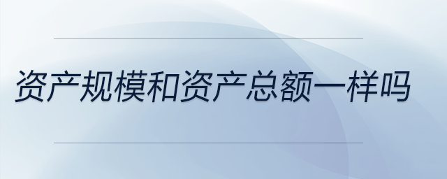 資產規模和資產總額一樣嗎