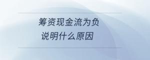 籌資現(xiàn)金流為負說明什么原因
