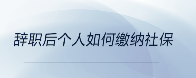 辭職后個人如何繳納社保