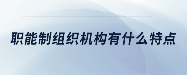 職能制組織機構有什么特點