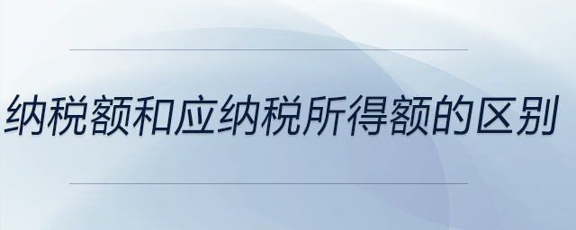 納稅額和應納稅所得額的區別