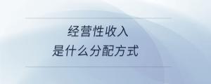 經營性收入是什么分配方式