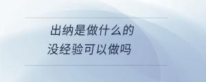出納是做什么的沒經驗可以做嗎