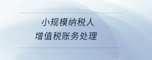 小規模納稅人增值稅賬務處理