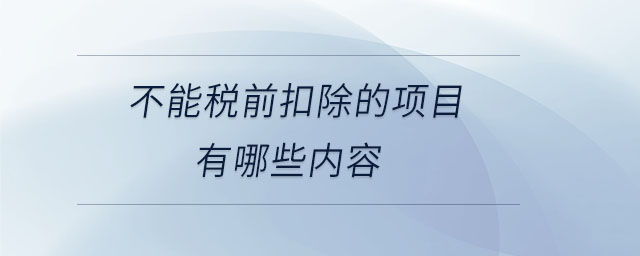 不能稅前扣除的項目有哪些內容