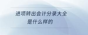 進項轉出會計分錄大全是什么樣的
