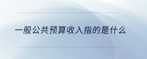 一般公共預算收入指的是什么