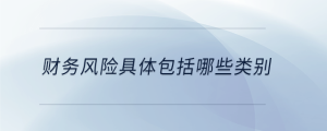 財務風險具體包括哪些類別