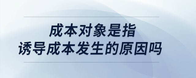 成本對象是指誘導成本發生的原因嗎