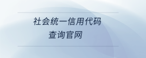 社會統一信用代碼查詢官網