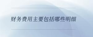 財務費用主要包括哪些明細