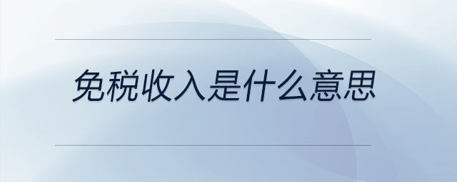 免稅收入是什么意思