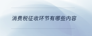 消費稅征收環節有哪些內容
