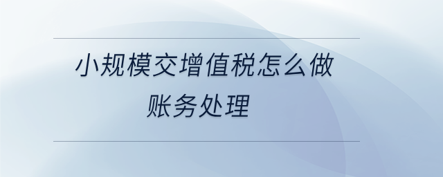 小規模交增值稅怎么做賬務處理