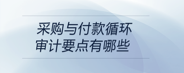 采購與付款循環審計要點有哪些
