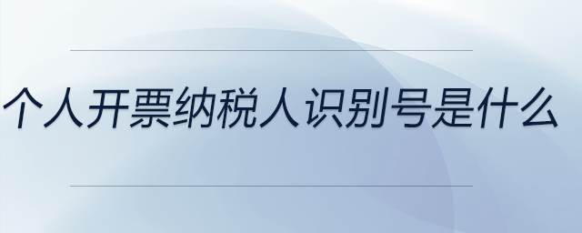 個人開票納稅人識別號是什么