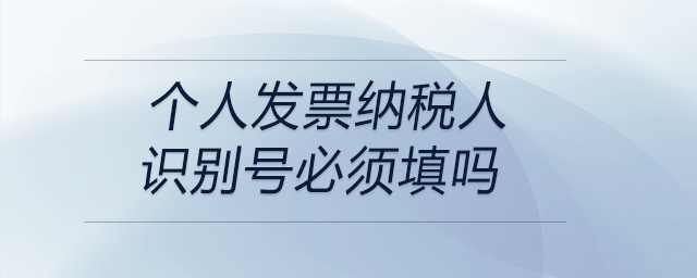 個人發票納稅人識別號必須填嗎