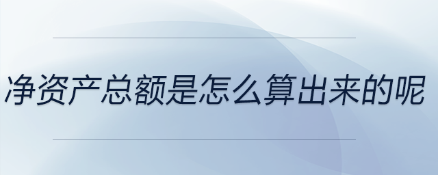 凈資產總額是怎么算出來的呢
