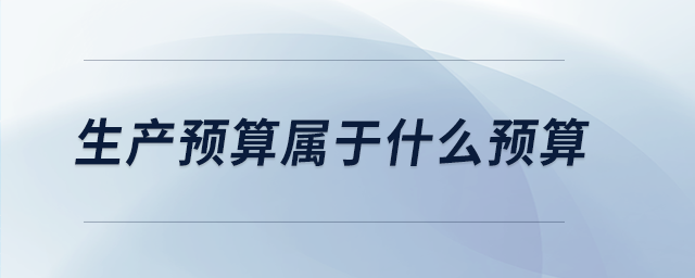生產預算屬于什么預算