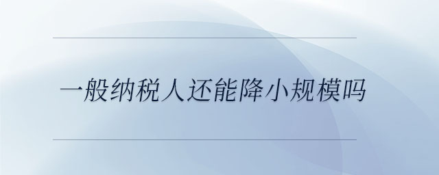 一般納稅人還能降小規模嗎