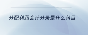 分配利潤會計分錄是什么科目