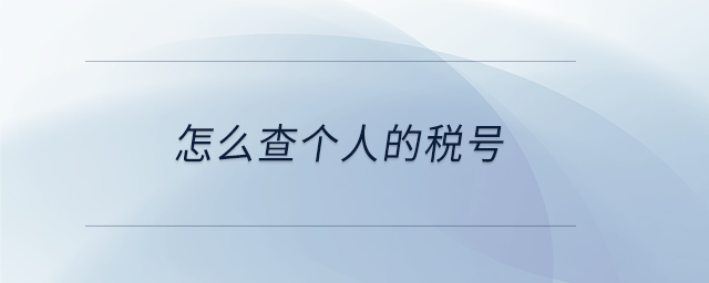 怎么查個人的稅號