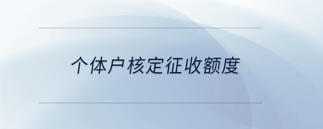 個(gè)體戶核定征收額度