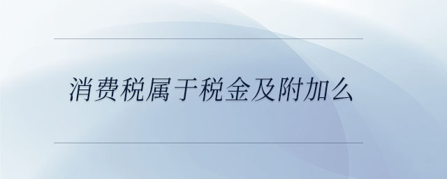 消費稅屬于稅金及附加么