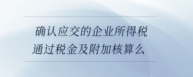 確認應交的企業所得稅通過稅金及附加核算么