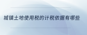城鎮土地使用稅的計稅依據有哪些