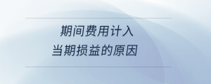 期間費用計入當期損益的原因