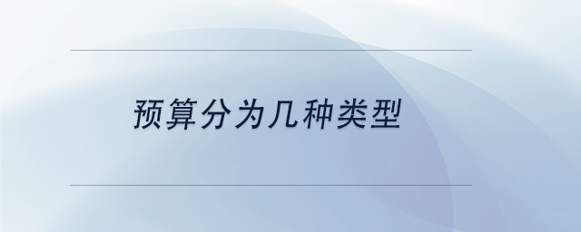 中級會計預算分為幾種類型