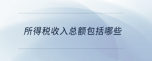 所得稅收入總額包括哪些