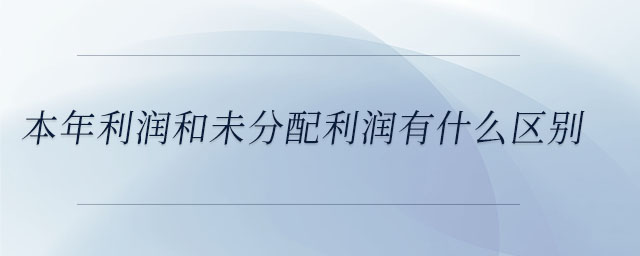 本年利潤和未分配利潤有什么區別