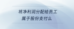 將凈利潤分配給員工屬于股份支付么
