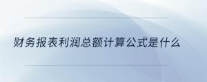 財務報表利潤總額計算公式是什么